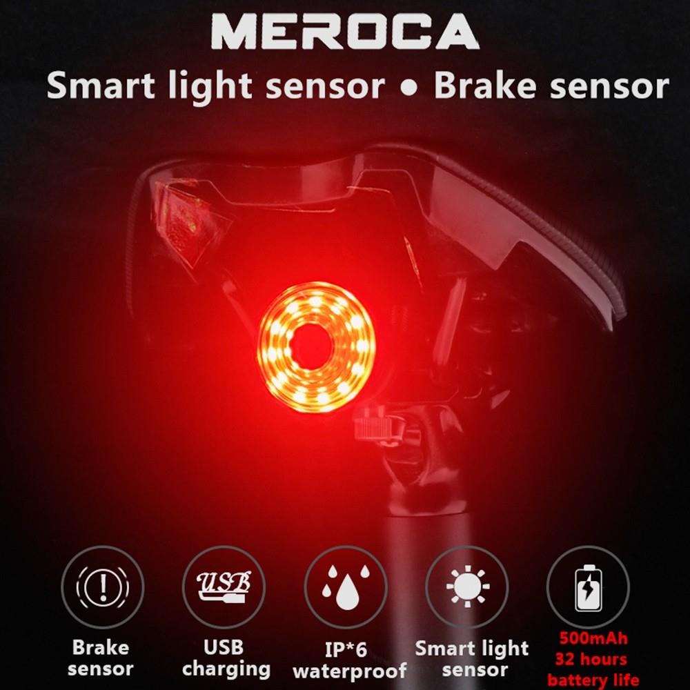 Smart Bike Tail Light Brake Sensing Bicycle Rear Flashlight