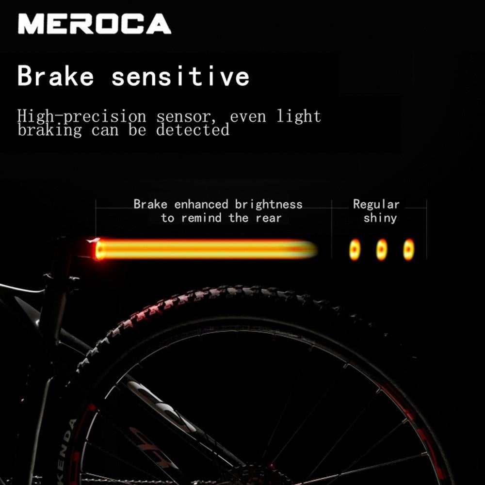 Smart Bike Tail Light Brake Sensing Bicycle Rear Flashlight